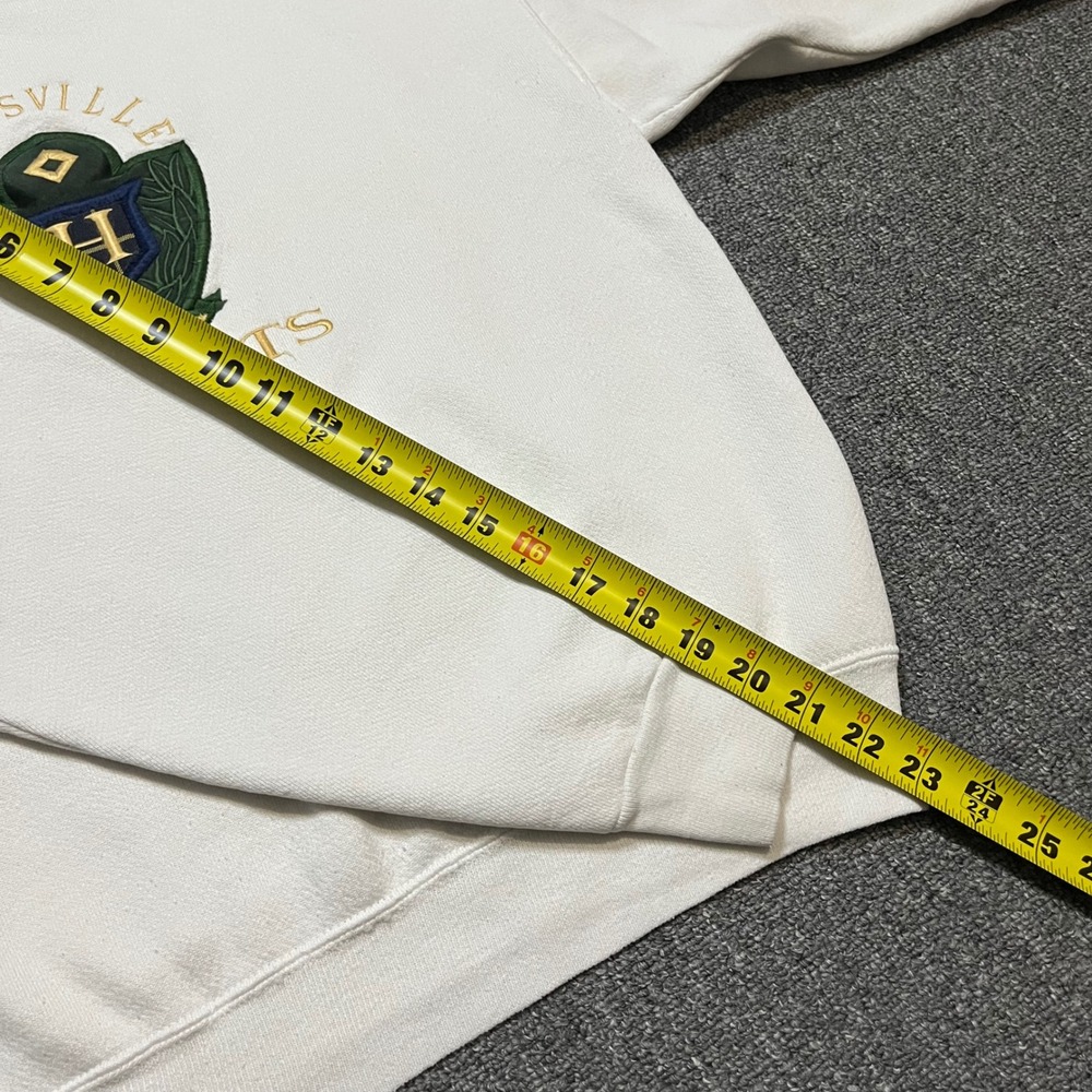 Vintage Velva Sheen Huntsville Hornets Sweatshirt Medium White Embroidered 90s - Picture 6 of 10